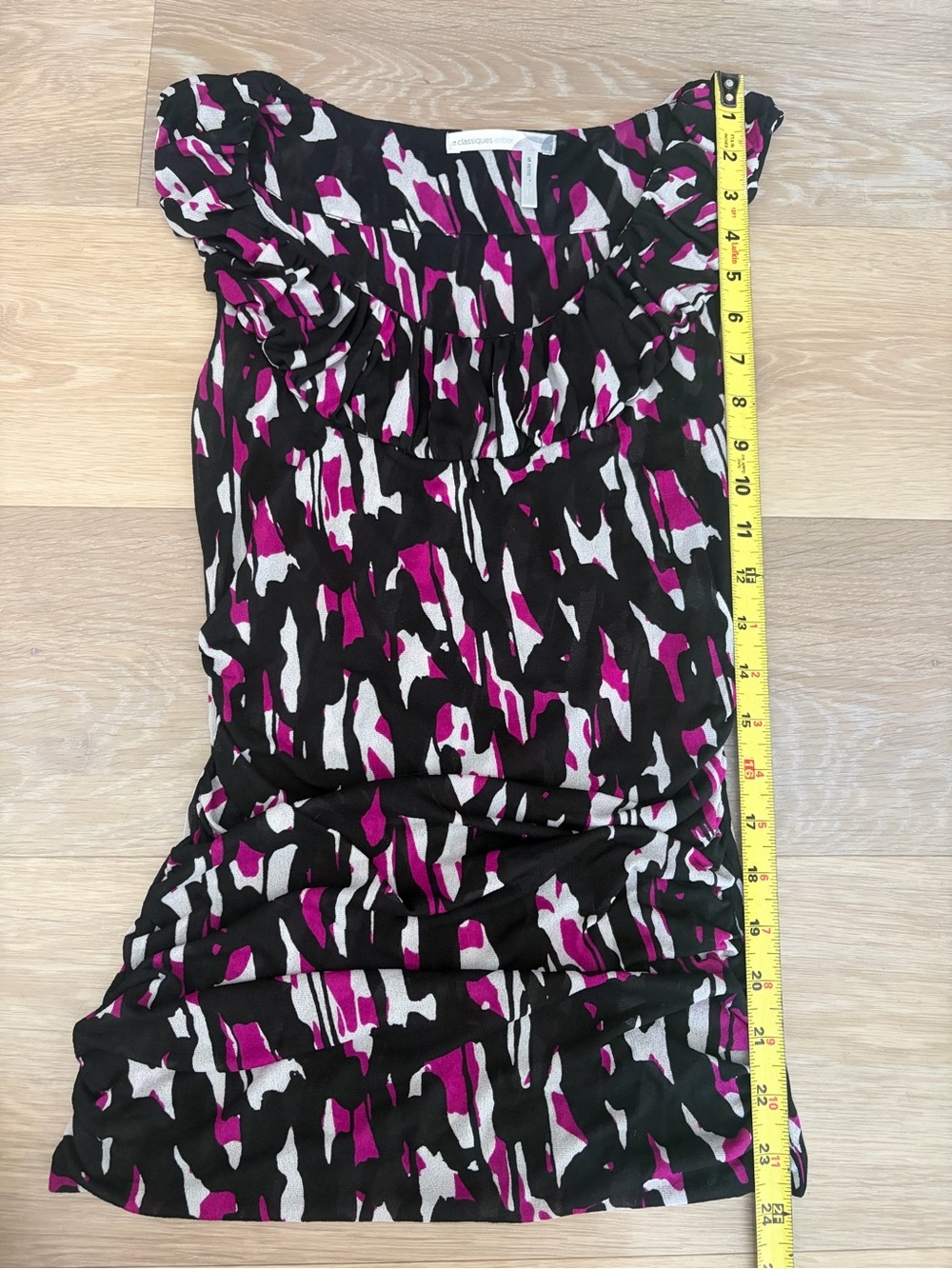 Classiques Entier Petite Abstract Print Ruffle Top - Picture 4 of 5